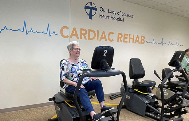 elderly woman at gym