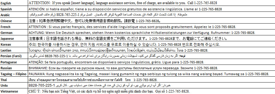 Language Assistance Services